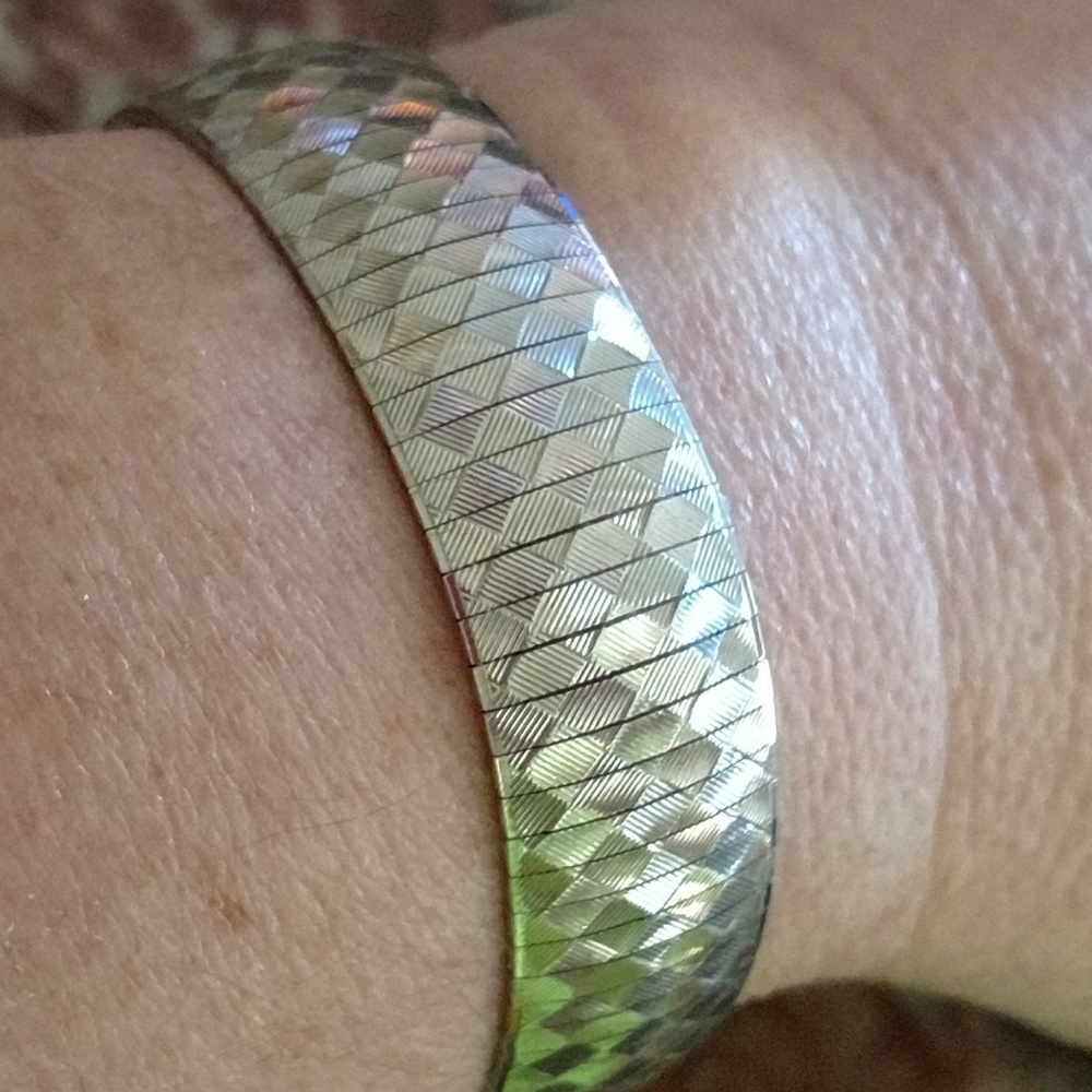 Wide Sterling silver laser cut design bracelet